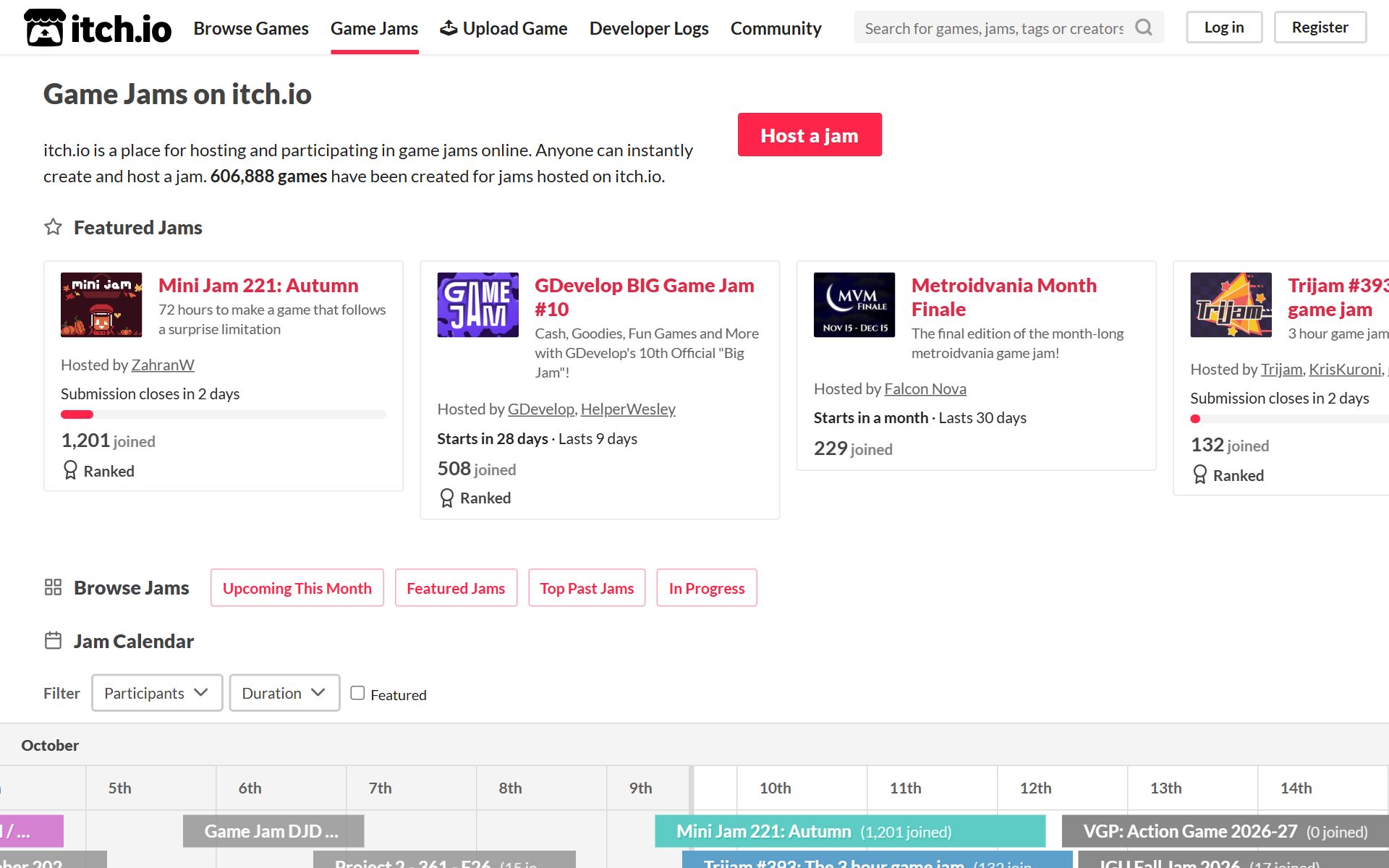 itch.io game jams: hundreds of online jams, anyone can join
