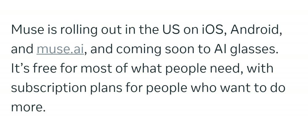 Meta: Muse is rolling out in the US on iOS, Android, and muse.ai